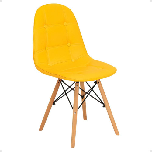 Cadeira De Jantar Charles Eames Wood Estofada Fun