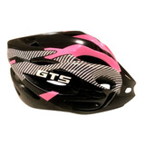 Capacete Com Sinalizador Led Ciclismo Bike Rosa E Preto Gts