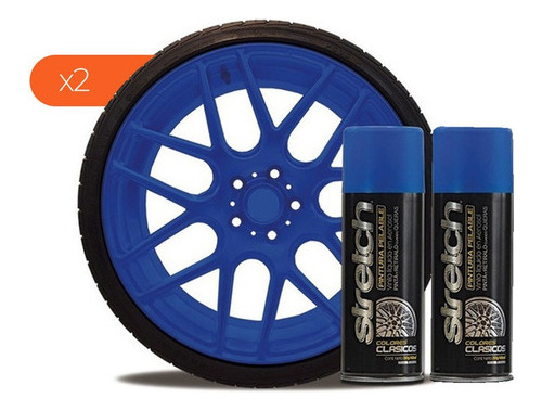 Kit Bicicleta Stretch X2 Pintura Azul Mate Removible Spray