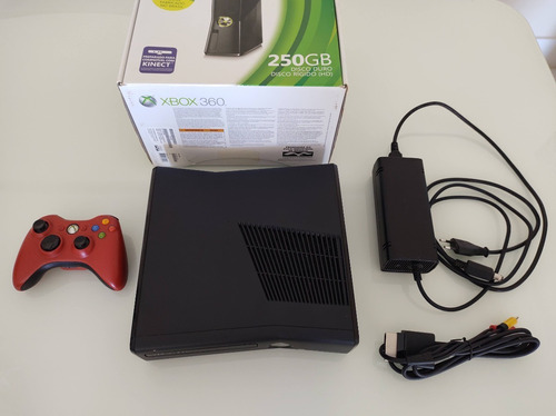 Microsoft Xbox 360 Slim 250gb - Na Caixa E Com Capa