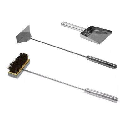 Kit Limpeza Para Forno De Pizza Vassoura+rastelo+pá Cinzas