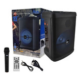 Bocina Bluetooth Grande Control Y Micrófono Karaoke Luz Led
