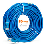 Cabo De Rede 50 Metros Lan Internet Crimpado Rj45 Cat6 Azul