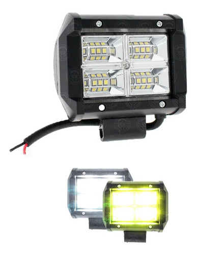 Faro 12 Led Dually Con Estrobo Auto Moto Jeep Pvc Bicolor F1