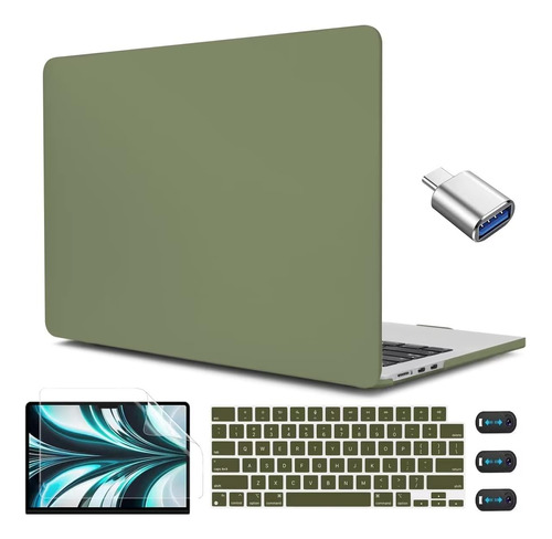 Funda Cissook Para Macbook Air 13 M2 + C/teclado Olive