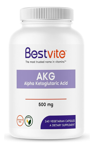 Akg (ácido Alfa Cetoglutárico) 500 Mg (240 Cáps Veg)