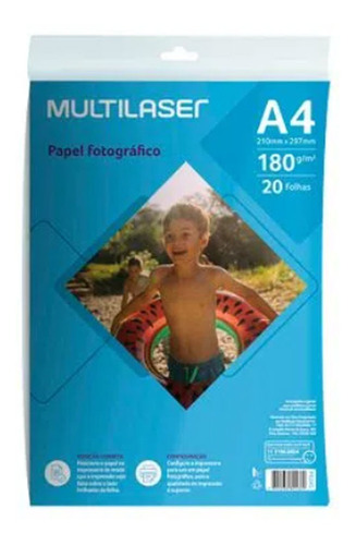 Papel Fotográfico Matte A4 180g 20 Folhas Pe045