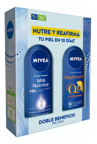 Pack Nivea Milk Nutritiva 400 Ml + Milk Q10 400 Ml