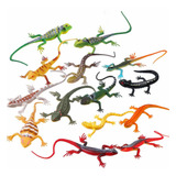 24 Piezas Modelo Artificial Lagarto De Reptil Colorido Plást