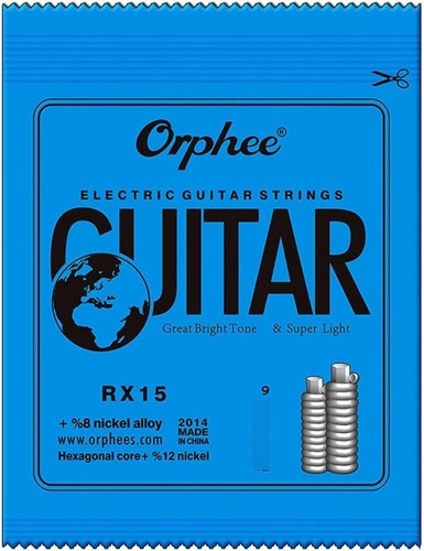 Encordado Para Guitarra Eléctrica Orphee Rx15 (9-42)