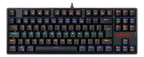 Teclado Mecânico Redragon Daksa Rainbow, Switch Brown, Abnt2 Cor De Teclado Preto Idioma Português Brasil