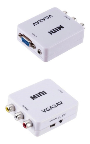 Mini Adaptador Vga2av Conversor Para Audio E Video