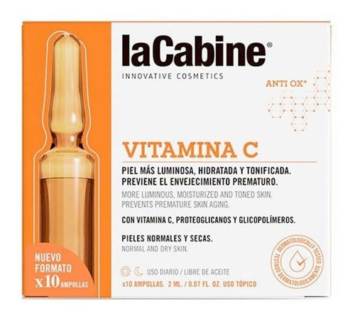 Ampolletas Faciales Para Manchas Lacabine Vitamina C 10x2ml Todo Tipo De Piel