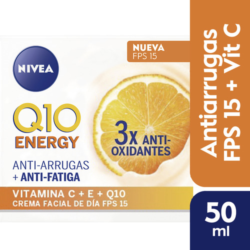 Crema Facial Nivea Q10 Energy Antiarrugas De Dia 50ml