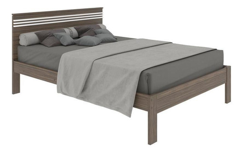 Cama Casal Multimóveis Cr35013 Nogal/branca