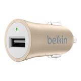 Carregador Veicular Belkin Usb-a 2.0 2.4a 12w Dourado