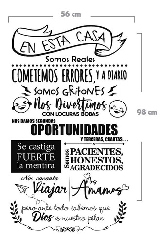 Frases Decorativas Vinilo Hogar Sala Habitación 