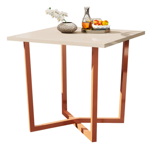 Mesa De Jantar De Aço 80x80 4 Lugares Valence Industrial