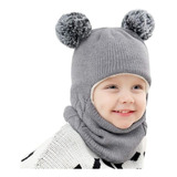 Conjunto De Gorro Con Bufanda Invernales Para Bebés Y Niñ.