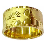 Anel Alianca Escrava Egipcio 10 Mm Ouro Amarelo 18k 750.