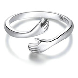 Anillo De Plata 925 Con Abrazo Ajustable Para Parejas