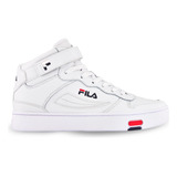 Tenis Casual Fila Bota Con Velcro Blanco