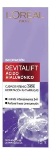 Crema Para Contorno Ojos L'oréal Ácido Hialurónico 15 Ml