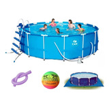 Piscina Estrutural Bel 13000l 4.57m Bomba Forro Escada 110v 