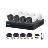 Kit Cctv 4 Cámaras 720p Dahua Cables 20 Mts Fuente 1 Mpx Vc