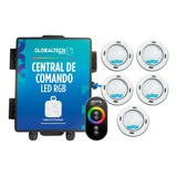 Kit 5 Led Piscina Rgb Colorido Cob Sodramar + Central Touch 110v/220v