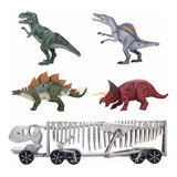 Transportador Con 4 Dinosaurios Articulados C/ Luces Sonido 
