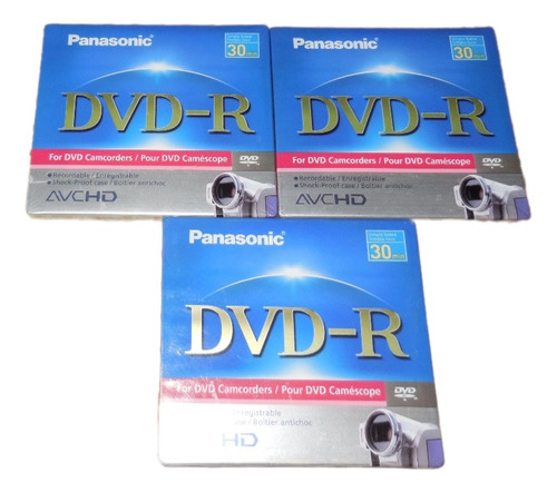 Mini Dvd-r Panasonic Para Videocamaras 3 Piezas