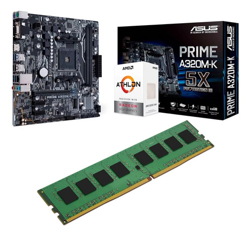 Kit De Actualizacion Amd Athlon 3000g + Asus A320m-k + 8gb