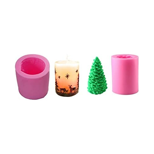 2 Paquetes De Moldes De Silicona Velas De Árbol De Nav...