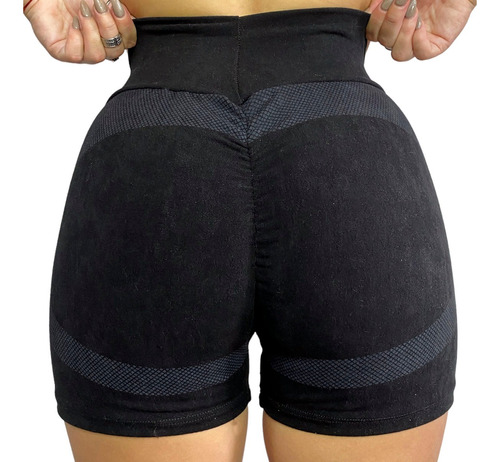 Calza Levanta Cola Efecto Piel Push Up Short Simil Seamless 