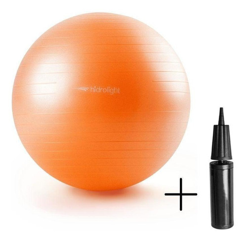 Bola Exercícios Hidrolight 55cm Yoga Laranja Com Inflador