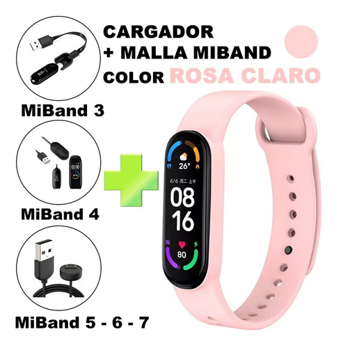 Cargador + Pulsera Malla Para Reloj Xiaomi Band 3 4 5 Local