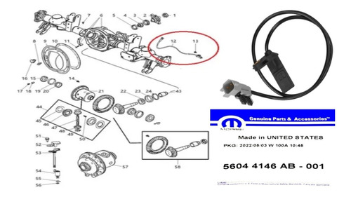 Sensor Abs Velocidad Trasero Jeep Commander 2006 Al 2010 Foto 6