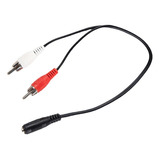 Cable Auxiliar 30 Cm 2 Rca Macho A 3.5mm Hembra De Audio