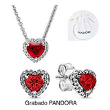 Collar Y Aretes Cor Rel Ro Compatible Pandora,plata+bolsa