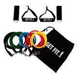 Set Kit 5 Bandas Latex Elasticas Ejercicio Resist Get Fit!