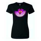 Camiseta Gato Sonriente Femenina Serie Black Corte Dama 