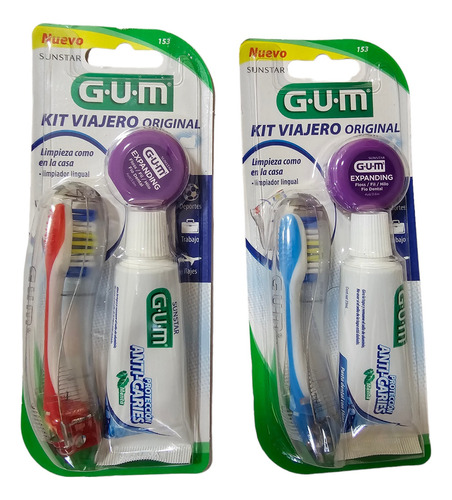 Gum Cepillo Dental Kit De Viajero X 2 Pz.
