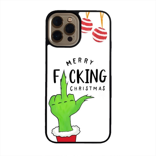 Funda Celular Navidad Navideña El Grinch Santa Fondo Blanco