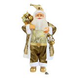 Viejo Pascuero Muñeco De Navidad 35 Cm Dorado