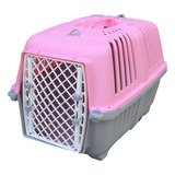 Caja Transportadora Para Perros Y Gatos De Viaje Reforzada Color Rosa