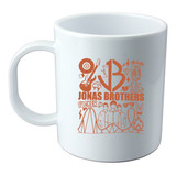 Taza Plástico Blanca Sublimada Personalizada Jonas Brothers