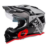 Casco Para Moto Cross O'neal R V.23  Gris Claro Brillante Talla M 