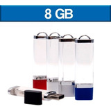 Usb Memoria 8gb Luxury Transpar Económica Logo 5pz Ut Usb101