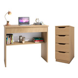 Mesa De Estudos C/ 1 Gaveteiro Mel 4 Portas Home Office Ask